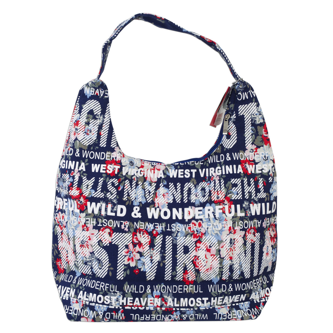 TBWV06 Tote Bag / Flowers - West Virginia NAVY