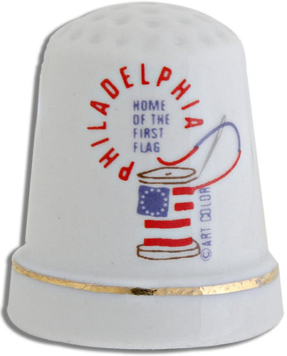 Thimble Porcelain Philadelphia Betsy Ross