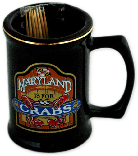 Toothpick Holder Black Maryland is for Crabs
