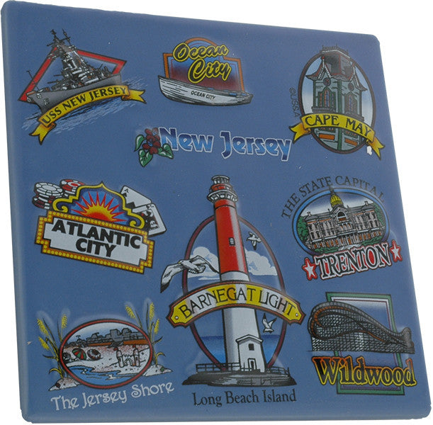 Tile Blue Raised New Jersey