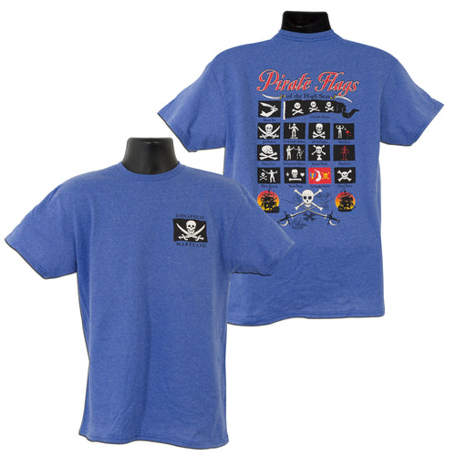 TSAM03R T-Shirt Pirate Flags 2-Sided Annapolis, MD ROYAL HEATHER