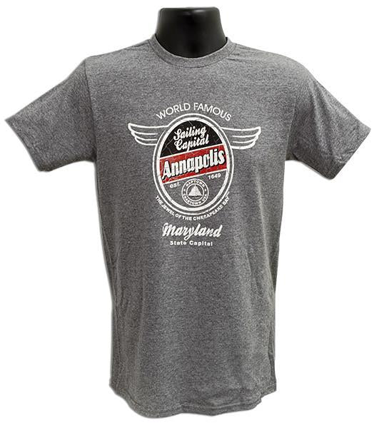 TSAM08G T-Shirt - Annapolis Aero Oval GRAPHITE