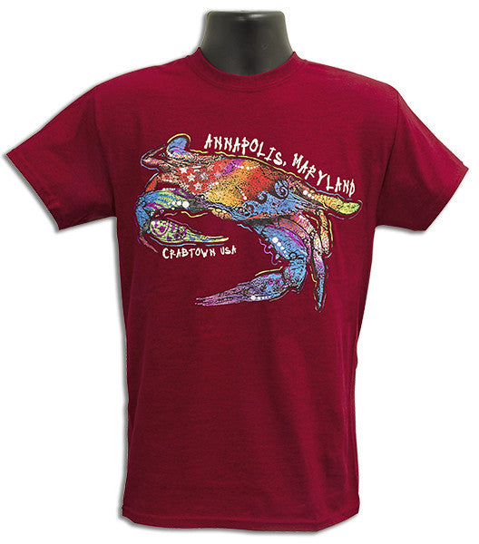 T-Shirt Mosaic Crab Annapolis ANTIQUE CHERRY