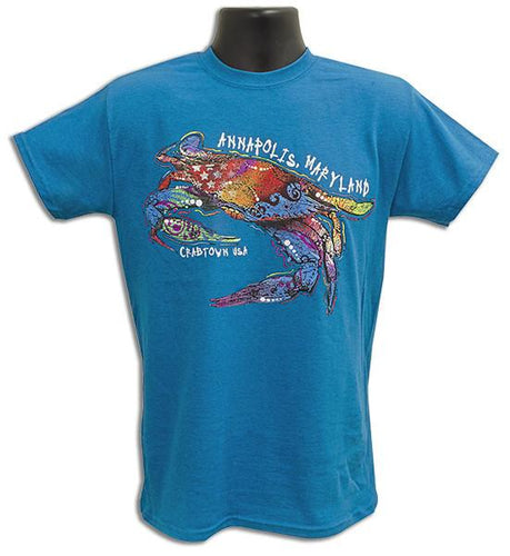 TSAM09S T-Shirt Mosaic Crab Annapolis ANTIQUE SAPPHIRE