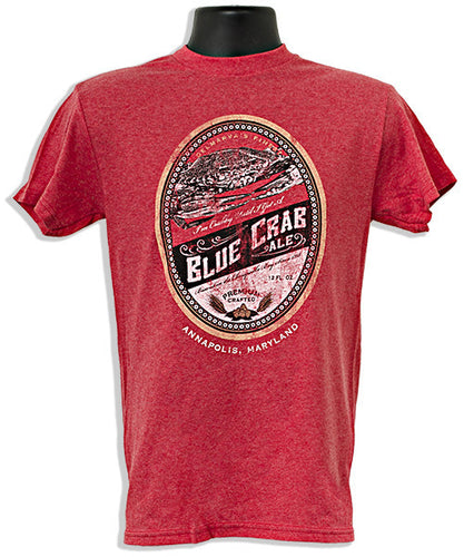 T-Shirt - Blue Crab Ale ANNAPOLIS Red Heather