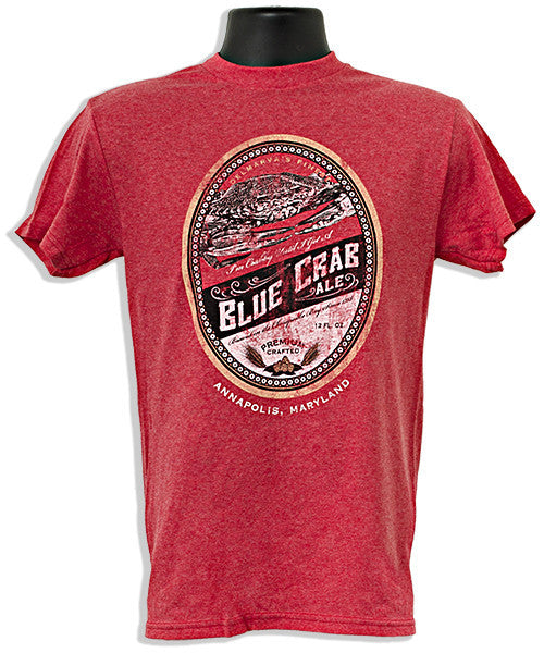 T-Shirt - Blue Crab Ale ANNAPOLIS Red Heather
