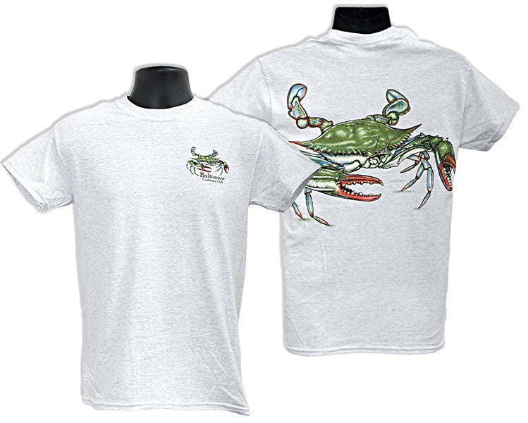 T-Shirt Blue Crab 2-Sided Baltimore/Crabtown USA ASH