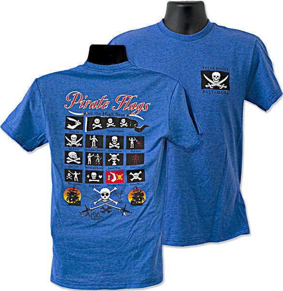 T-Shirt Pirate Flags Fells Point ROYAL HEATHER