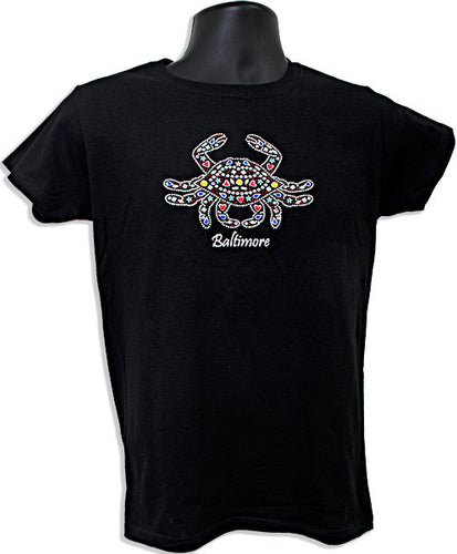Ladies T Baltimore Jeweled Crab BLACK 2000L