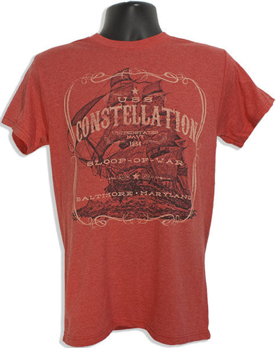 T-Shirt Constellation Vintage RED HEATHER