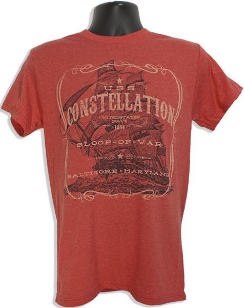 TSBM09R T-Shirt Constellation Vintage RED HEATHER