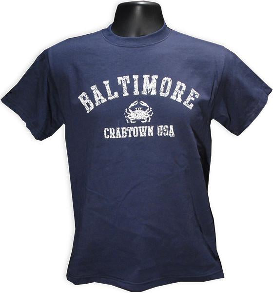 TSBM11N T-Shirt Baltimore Crabtown Distressed NAVY