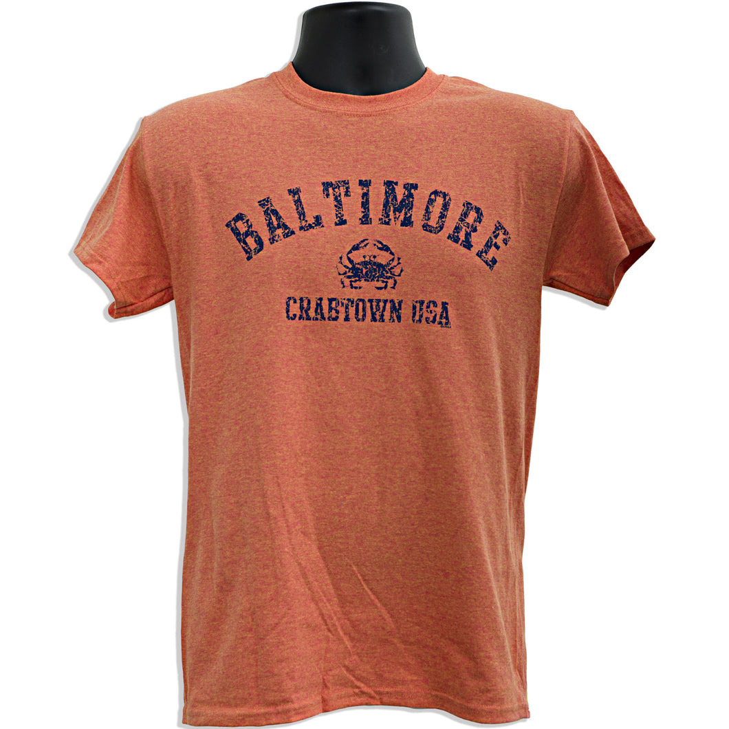 TSBM11S T-Shirt Baltimore Crabtown Distressed SUNSET