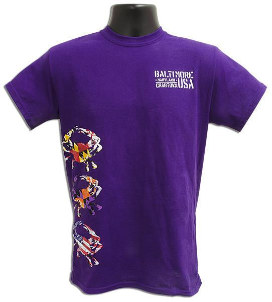 TSBM17P T-Shirt Baltimore Crab Stack PURPLE