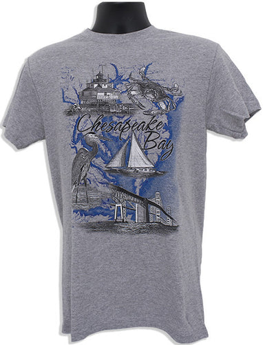 T-Shirt Chesapeake Bay Map SPORT GREY