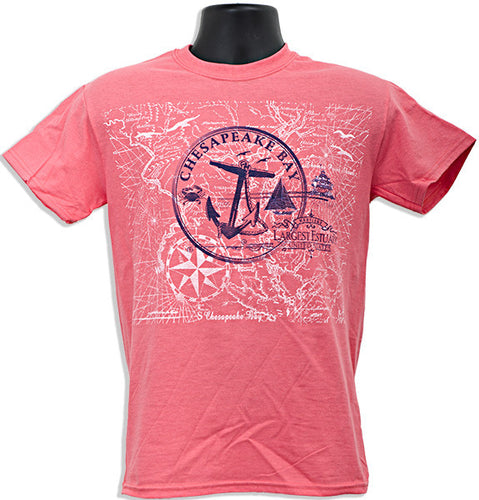 T-Shirt Chesapeake Bay Circle CORAL SILK