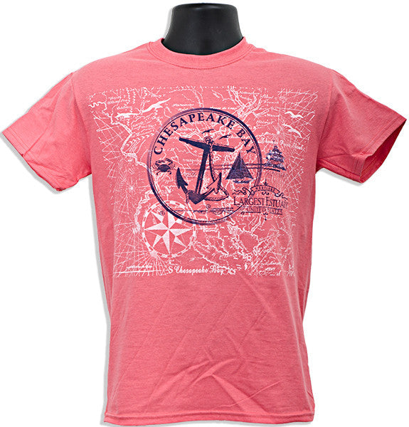 T-Shirt Chesapeake Bay Circle CORAL SILK