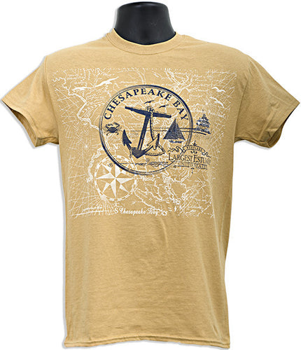 T-Shirt Chesapeake Bay Circle OLD GOLD