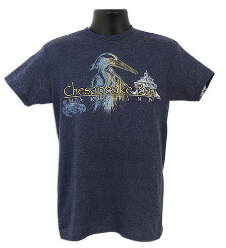 T-Shirt Chesapeake Bay Symbols DENIM HEATHER XX