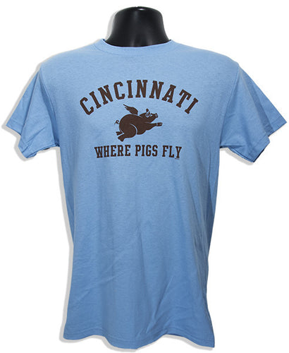 T-Shirt Cincinnati Where Pigs Fly SKY BLUE