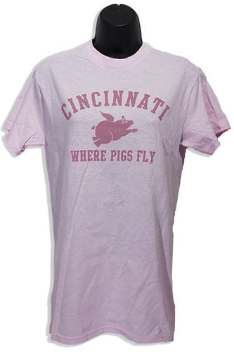 T-Shirt Cincinnati Pigs Fly SAFETY PINK