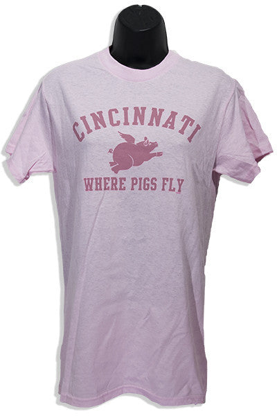 T-Shirt Cincinnati Where Pigs Fly PINK