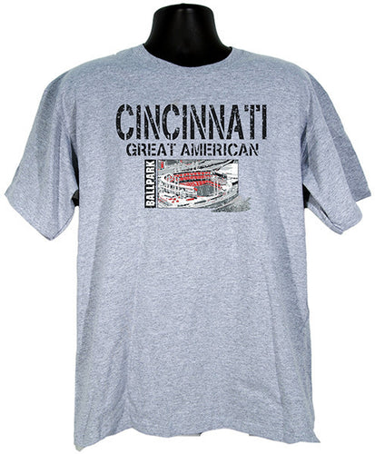 T-Shirt Cincinnati Ballpark Stencil GREY