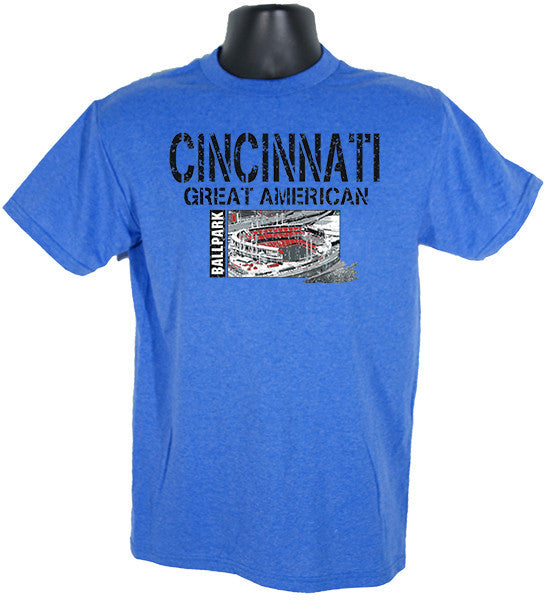 T-Shirt Cincinnati Ballpark Stencil ROYAL HEATHER