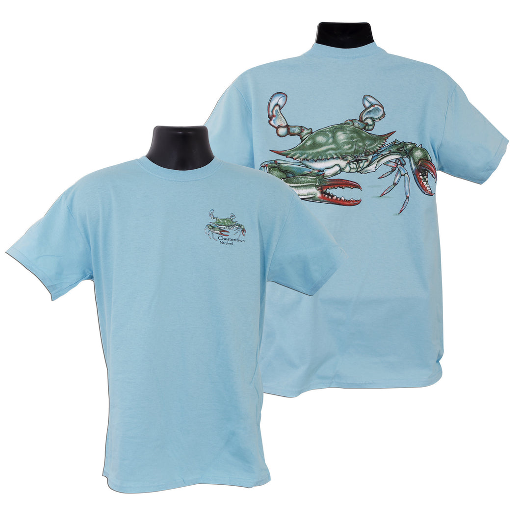 TSCN02S T-Shirt 2-Sided Blue Crab Chestertown SKY