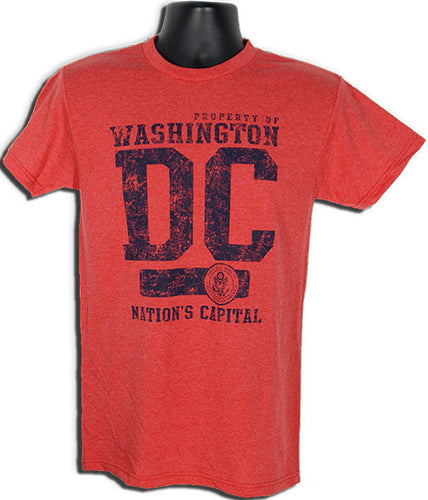 T-Shirt Property of Washington DC RED HEATHER
