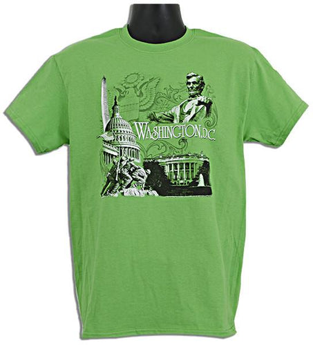 TSDC03E T-Shirt Washington DC Scene ELECTRIC GREEN