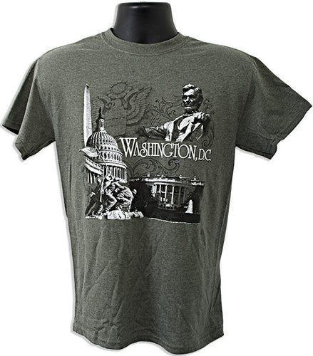 T-Shirt Washington DC Scene MILITARY HEATHER