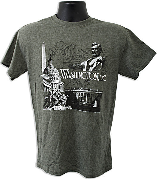T-Shirt Washington DC Scene MILITARY HEATHER