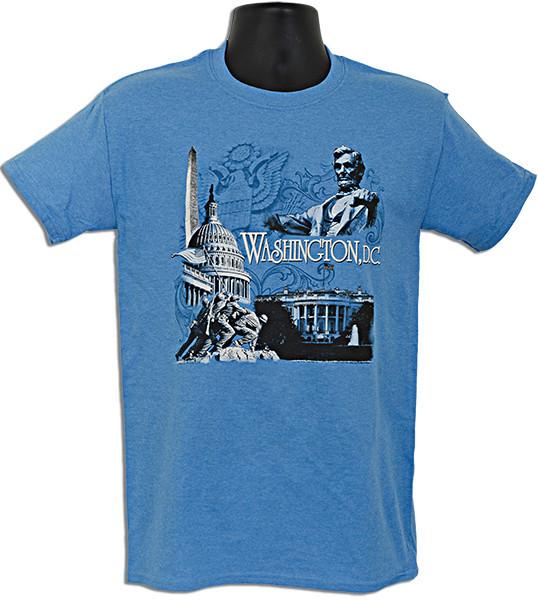 TSDC03T T-Shirt Washington DC Scene HEATHER SAPPHIRE
