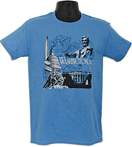 TSDC03T T-Shirt Washington DC Scene HEATHER SAPPHIRE