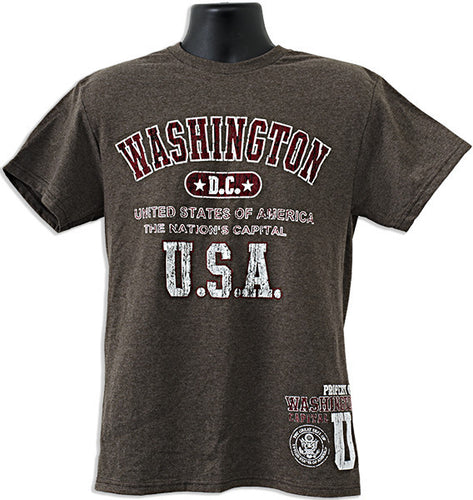 T-Shirt Washington DC 2-Hit BROWN Heather