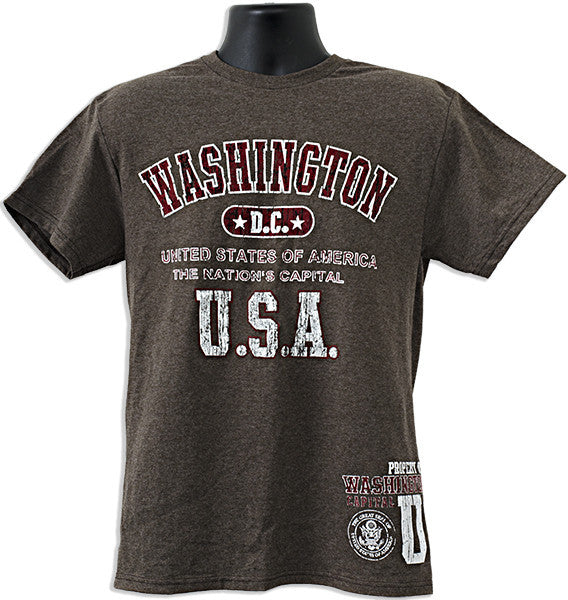 T-Shirt Washington DC 2-Hit BROWN Heather