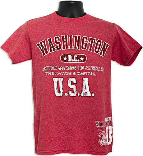 T-Shirt Washington DC 2-Hit RED Heather