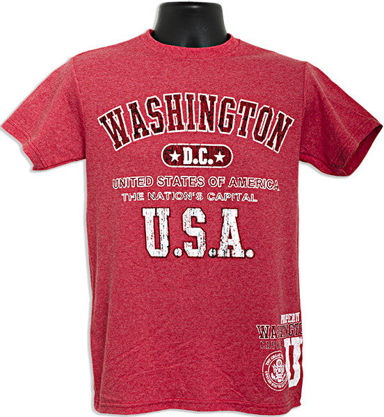 T-Shirt Washington DC 2-Hit RED Heather