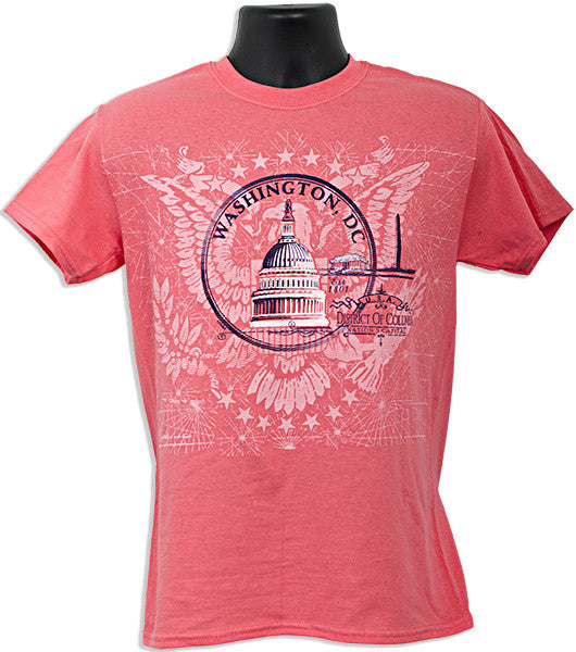 T-Shirt Washington DC Circle CORAL SILK