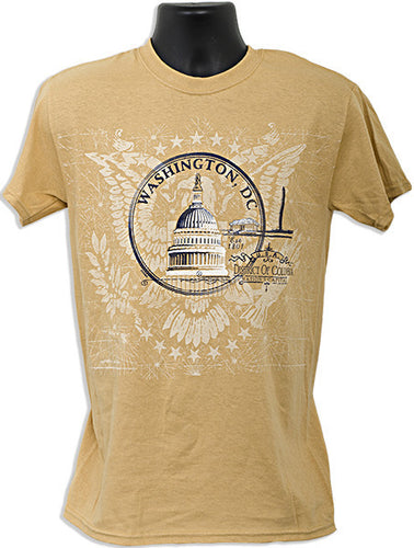 T-Shirt Washington DC Circle OLD GOLD