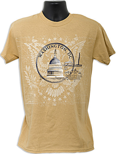 T-Shirt Washington DC Circle OLD GOLD