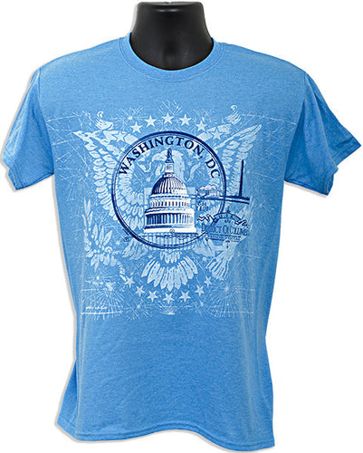 T-Shirt Washington DC Circle HEATHER SAPPHIRE