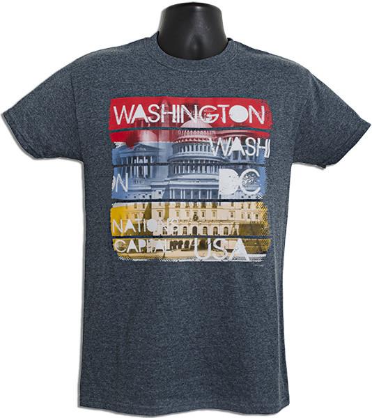TSDC07D T-Shirt Washington DC City Paint - DARK HEATHER