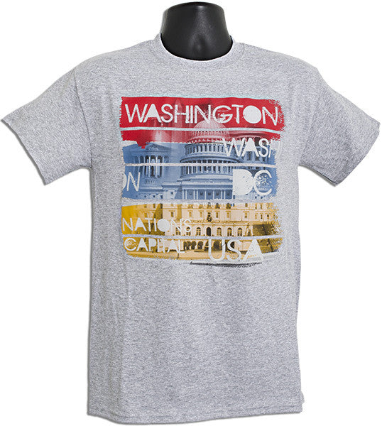 T-Shirt Washington DC City Paint - SPORT GREY