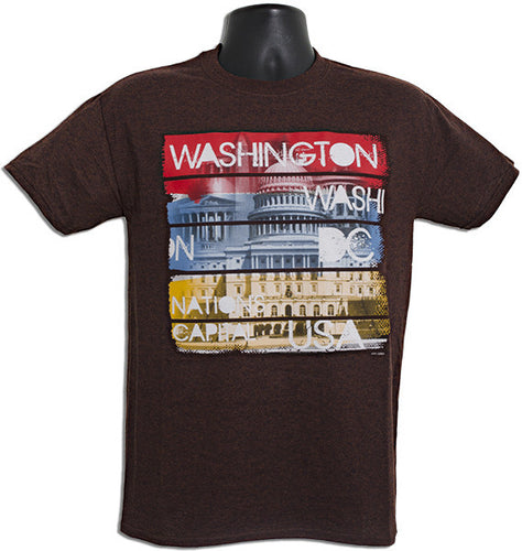 T-Shirt Washington DC City Paint - RUSSET