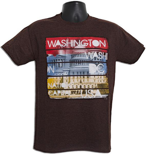 TSDC07R T-Shirt Washington DC City Paint - RUSSET