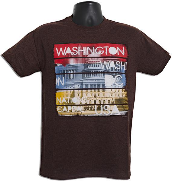 TSDC07R T-Shirt Washington DC City Paint - RUSSET