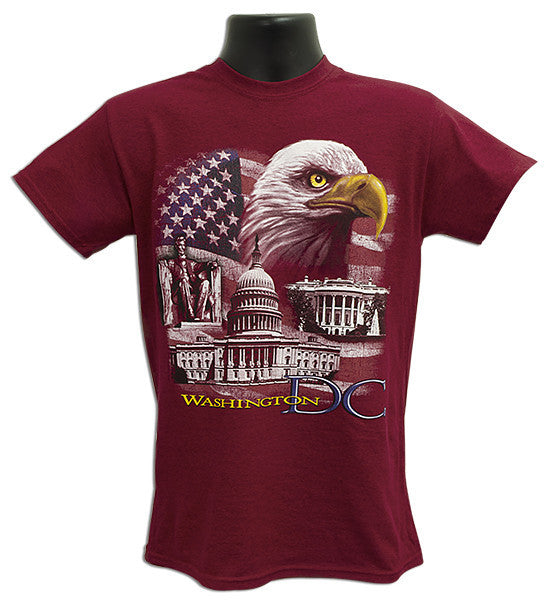T-Shirt Washington DC Patriotic ANTIQUE CHERRY