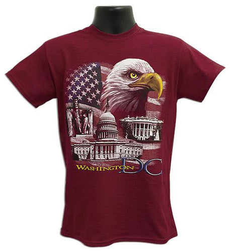 TSDC08C3 T-Shirt Washington DC Patriotic ANTIQUE CHERRY